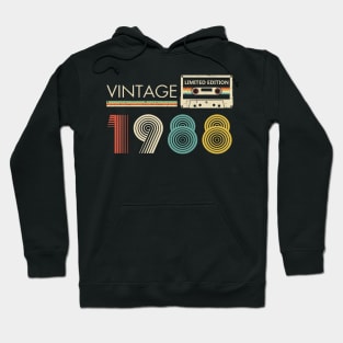 35th Birthday Vintage 1988 Limited Edition Cassette Tape Hoodie